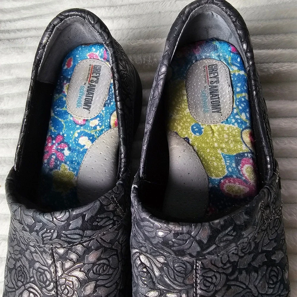 GREYS ANATOMY by Barco Softwalk‎ Womens Slip On Clogs Rose Floral Print Comfort - Picture 2 of 8